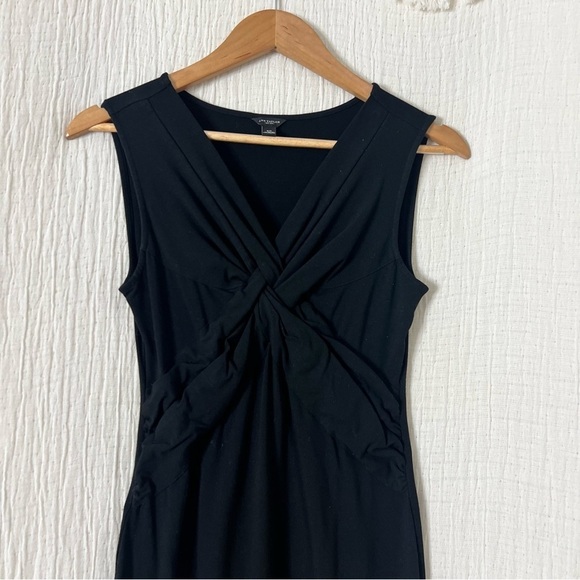 Ann Taylor Black Sleeveless Shift Bodycon Knot Front Dress Size XS Knee Length - Picture 8 of 8